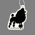 Paper Air Freshener Tag W/ Tab - Poodle Dog Silhouette